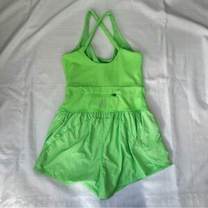 Free People Movement neon green romper size small